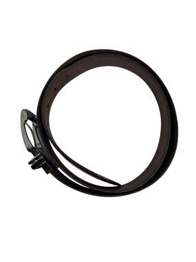 Boconi Mens Brown Leather Belt Size 38 Polished Buckle Adjustable Dress Accessor